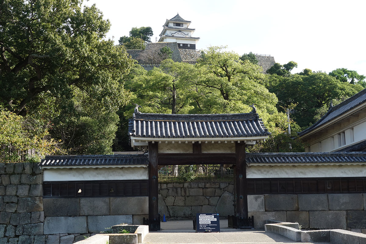 大手門と丸亀城天守