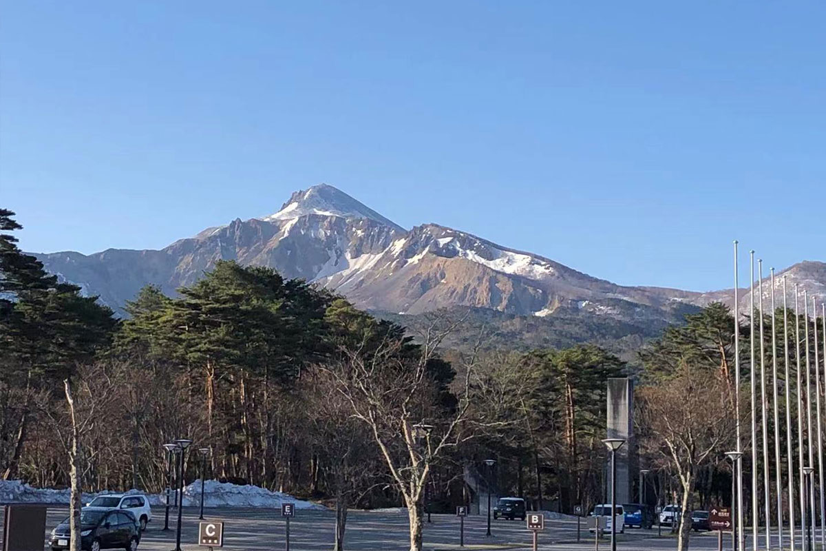 ホテルから見える磐梯山
