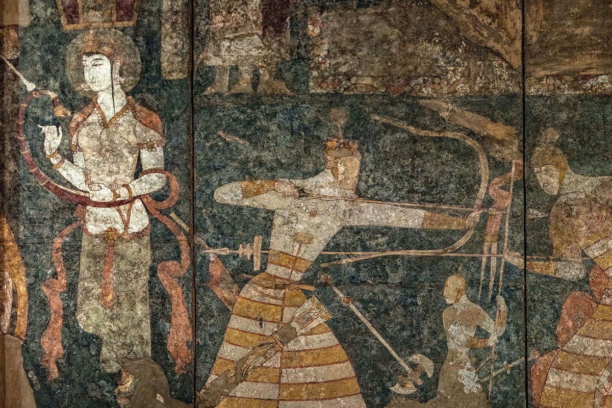 ペンジケント遺跡から出土したソグド人の壁画