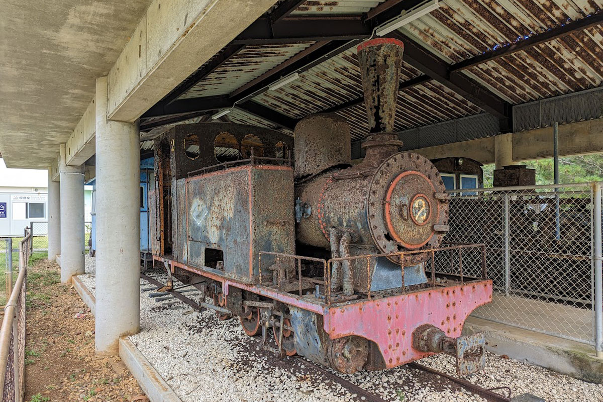 南大東島でサトウキビを運んだシュガートレインの機関車