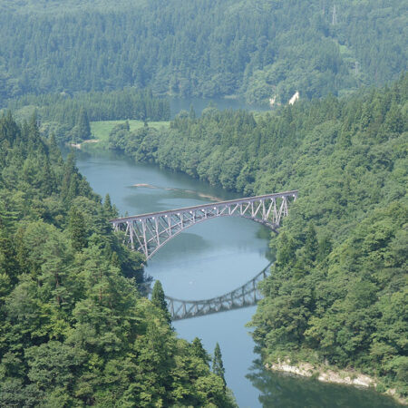第一只見川橋梁ビューポイントからの眺め