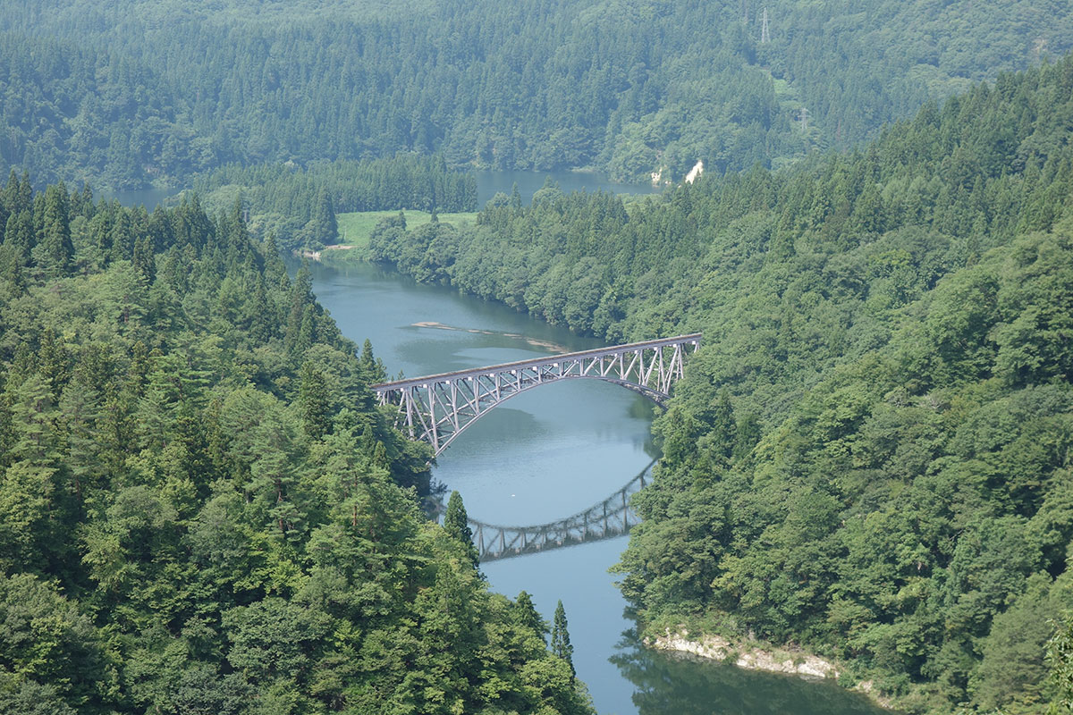 第一只見川橋梁ビューポイントからの眺め