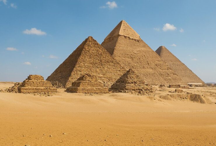 ギザのピラミッド昼間全景